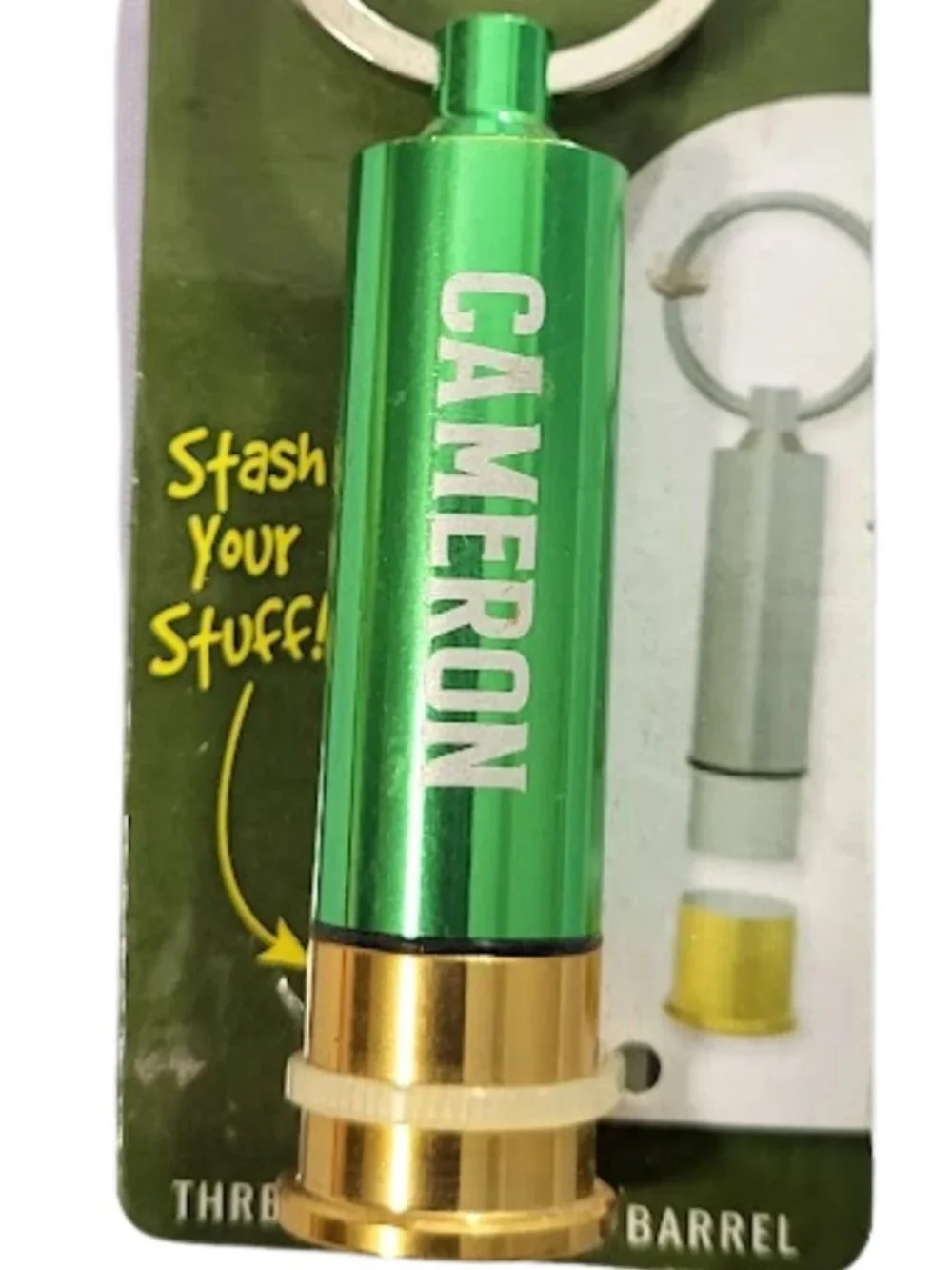 SWIBCO Personalized Hot Shots Green Stash Key Ring CAMERON - New In Package